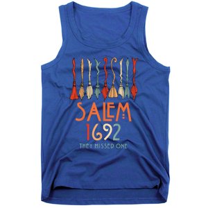 Salem 1692 They Missed One Salem Witchs Broom Halloween Gift Tank Top