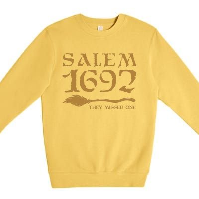 Salem 1692 They Missed One Witch Halloween Premium Crewneck Sweatshirt