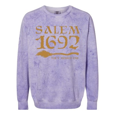 Salem 1692 They Missed One Witch Halloween Colorblast Crewneck Sweatshirt