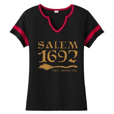 Salem 1692 They Missed One Witch Halloween Ladies Halftime Notch Neck Tee