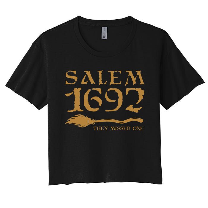 Salem 1692 They Missed One Witch Halloween Women's Crop Top Tee