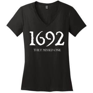 Salem 1692 They Missed One Halloween Women's V-Neck T-Shirt