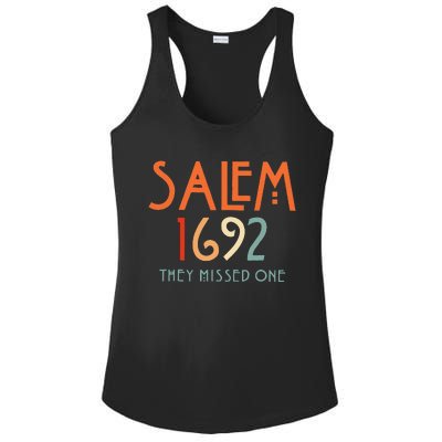 Salem 1692 They Missed One Salem Witch 1692 Halloween Ladies PosiCharge Competitor Racerback Tank