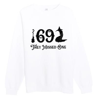 Salem 1692 They Missed One Funny Halloween Premium Crewneck Sweatshirt