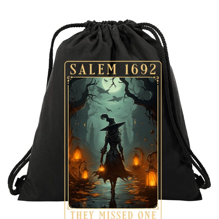 Salem 1692 They Missed One Halloween Witch Trials Women Drawstring Bag