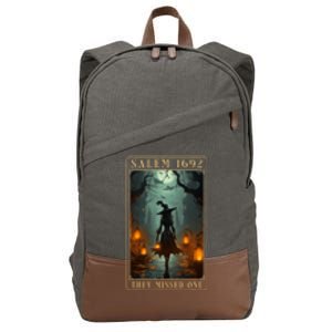 Salem 1692 They Missed One Halloween Witch Trials Women Cotton Canvas Backpack