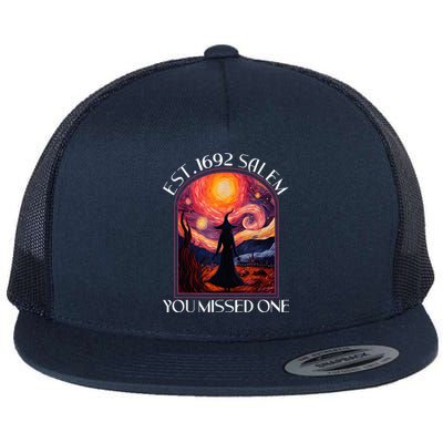 Salem 1692 They Missed One Witch Halloween Van Gogh Wo Flat Bill Trucker Hat