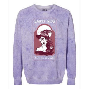 Salem 1692 They Missed One Salem Witch Halloween Colorblast Crewneck Sweatshirt