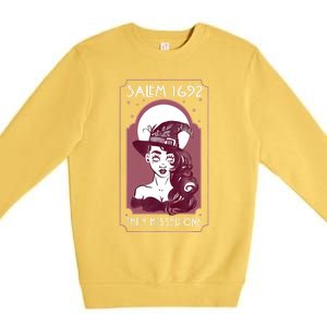 Salem 1692 They Missed One Salem Witch Halloween Premium Crewneck Sweatshirt