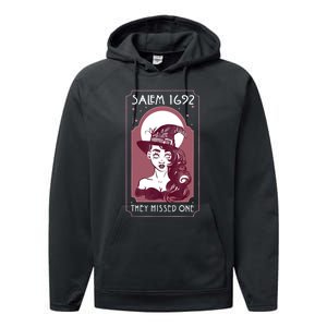 Salem 1692 They Missed One Salem Witch Halloween Performance Fleece Hoodie