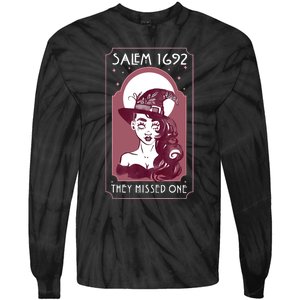 Salem 1692 They Missed One Salem Witch Halloween Tie-Dye Long Sleeve Shirt