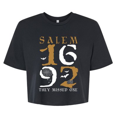 Salem 1692 They Missed One Witch Halloween Gift Bella+Canvas Jersey Crop Tee