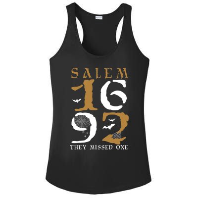 Salem 1692 They Missed One Witch Halloween Gift Ladies PosiCharge Competitor Racerback Tank