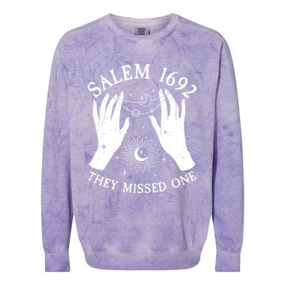 Salem 1692 They Missed One Halloween Witch Colorblast Crewneck Sweatshirt