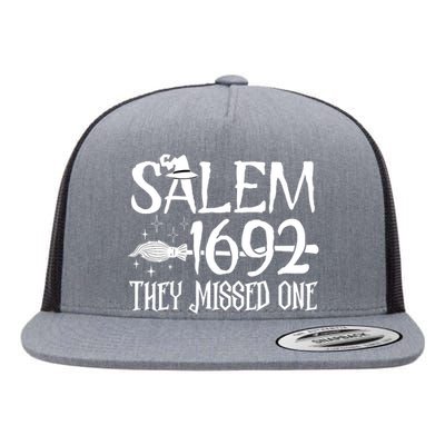 Salem 1692 They Missed One Witch Halloween Flat Bill Trucker Hat