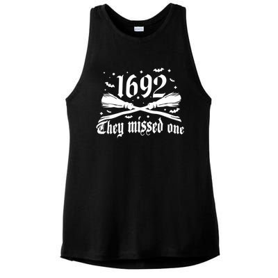 Salem 1692 They Missed One Salem Witch 1692 Halloween Funny Gift Ladies PosiCharge Tri-Blend Wicking Tank