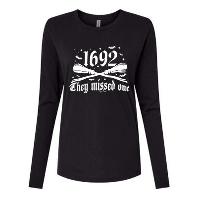 Salem 1692 They Missed One Salem Witch 1692 Halloween Funny Gift Womens Cotton Relaxed Long Sleeve T-Shirt