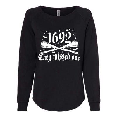 Salem 1692 They Missed One Salem Witch 1692 Halloween Funny Gift Womens California Wash Sweatshirt