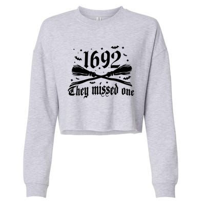 Salem 1692 They Missed One Salem Witch 1692 Halloween Funny Gift Cropped Pullover Crew