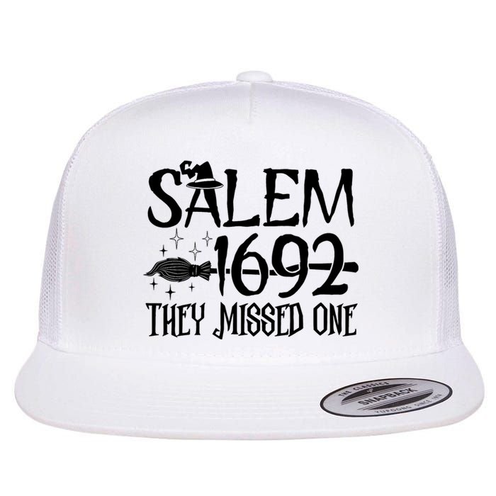 Salem 1692 They Missed One Witch Halloween Trending Design Flat Bill Trucker Hat