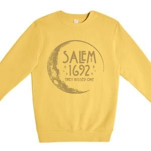 Salem 1692 They Missed One Halloween Witch Premium Crewneck Sweatshirt