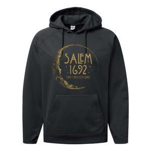 Salem 1692 They Missed One Halloween Witch Performance Fleece Hoodie