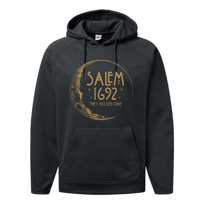 Salem 1692 They Missed One Halloween Witch Performance Fleece Hoodie