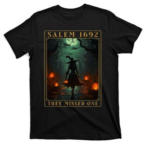 Salem 1692 They Missed One Halloween Witch Trials Women T-Shirt