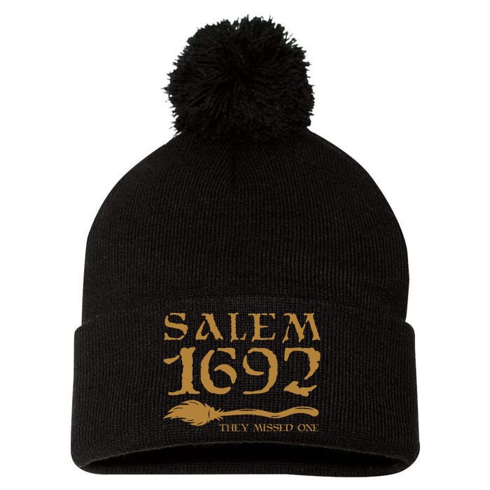 Salem 1692 They Missed One Halloween Pom Pom 12in Knit Beanie