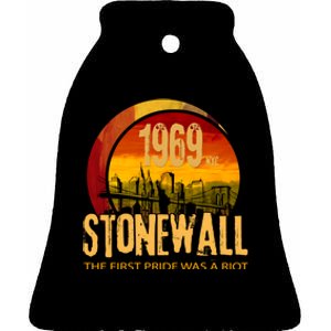 Stonewall 1969 The First Pride Was A Riot Ceramic Bell Ornament