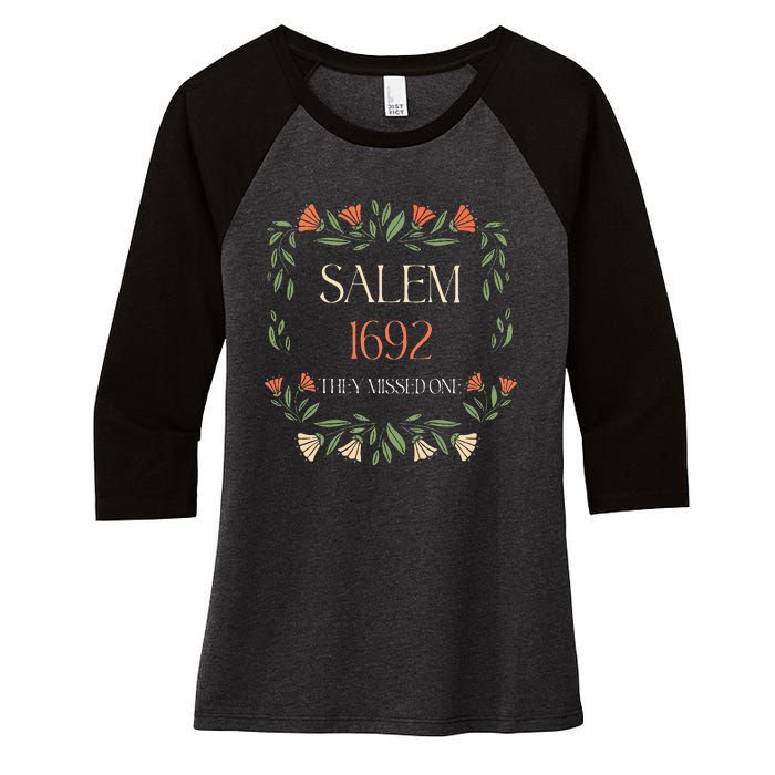 Salem 1692 They Missed One Women's Tri-Blend 3/4-Sleeve Raglan Shirt