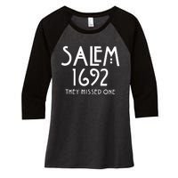 Salem 1692 They Missed One Women's Tri-Blend 3/4-Sleeve Raglan Shirt