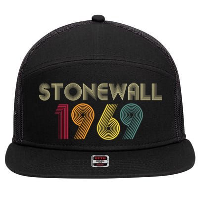 Stonewall 1969 Vintage First Pride Was A Riot 7 Panel Mesh Trucker Snapback Hat