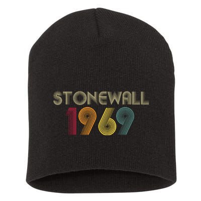 Stonewall 1969 Vintage First Pride Was A Riot Short Acrylic Beanie