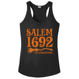 Salem 1692 You Missed One Witch Trials Broom Halloween Ladies PosiCharge Competitor Racerback Tank