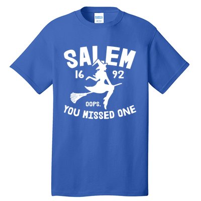 Salem 1692 You Missed One Witch On Broom Halloween Gift Tall T-Shirt