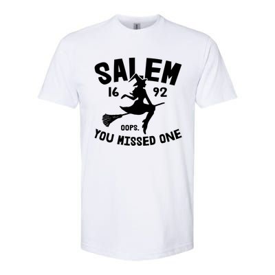 Salem 1692 You Missed One Witch On Broom Halloween Gift Softstyle® CVC T-Shirt