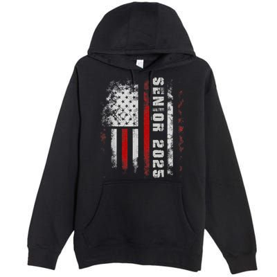 Senior 2025 American Flag Usa Graduation Class Of 2025 Premium Pullover Hoodie