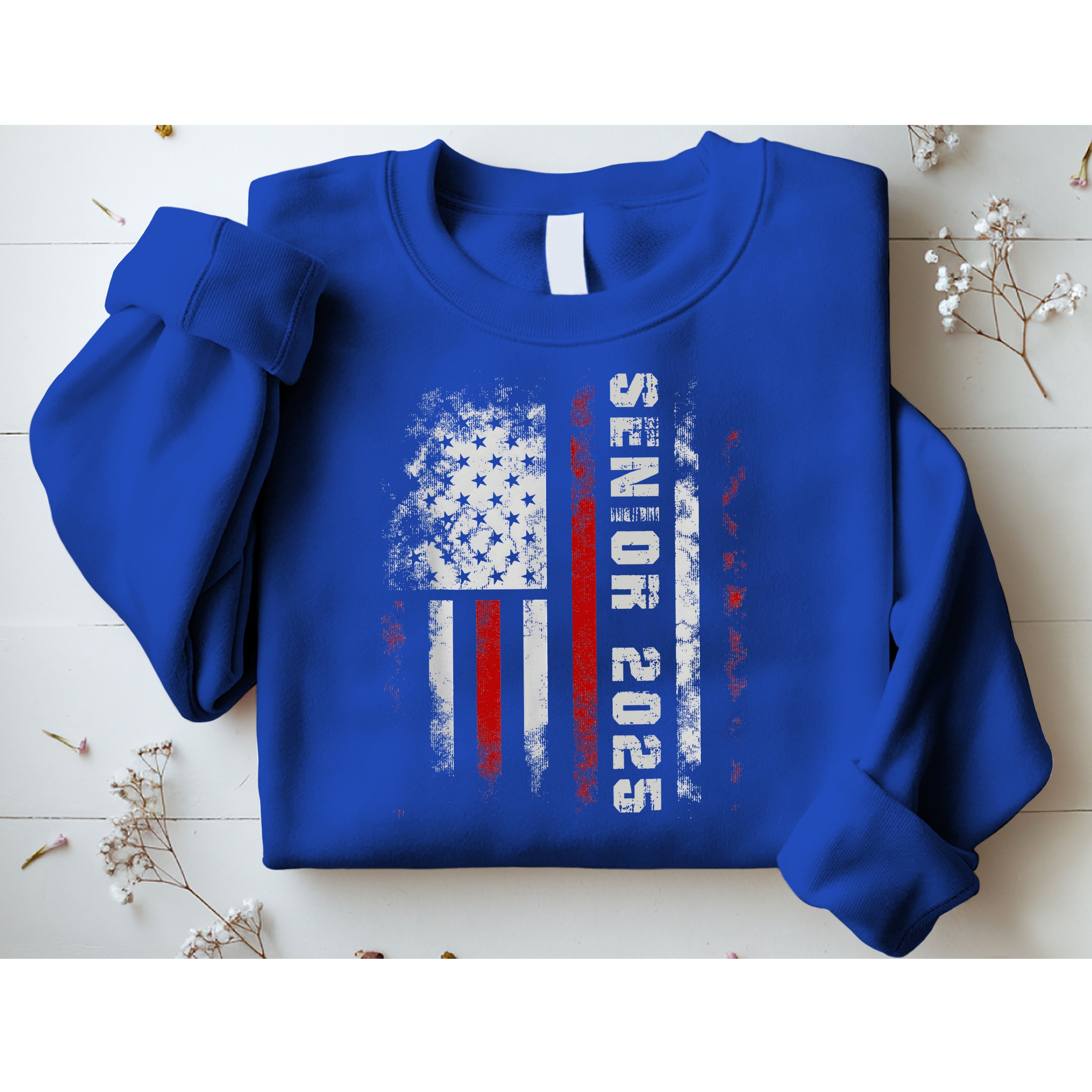 Senior 2025 American Flag Usa Graduation Class Of 2025 Sweatshirt