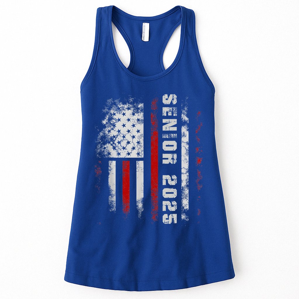 Senior 2025 American Flag Usa Graduation Class Of 2025 Womens Tank Top