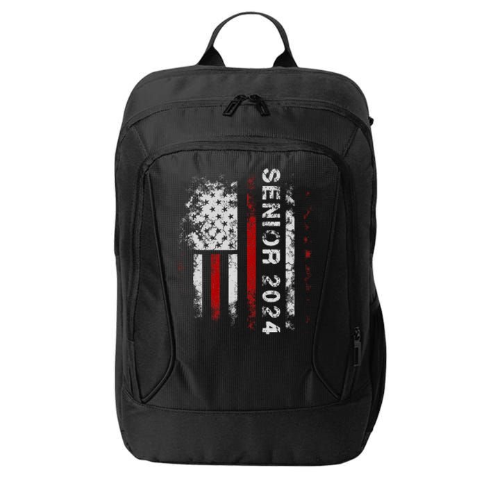 Senior 2024 American Flag Usa Graduation Class Of 2024 City Backpack