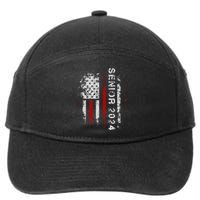 Senior 2024 American Flag Usa Graduation Class Of 2024 7-Panel Snapback Hat