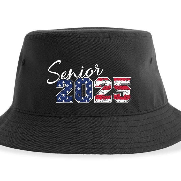 Senior 2025 American Flag Usa Graduation Class Of 2025 Sustainable Bucket Hat