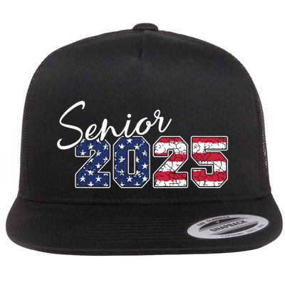 Senior 2025 American Flag Usa Graduation Class Of 2025 Flatbill Hat