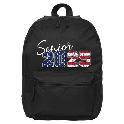 Senior 2025 American Flag Usa Graduation Class Of 2025 16 in Basic Backpack
