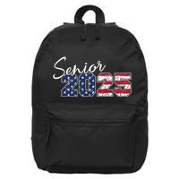 Senior 2025 American Flag Usa Graduation Class Of 2025 16 in Basic Backpack