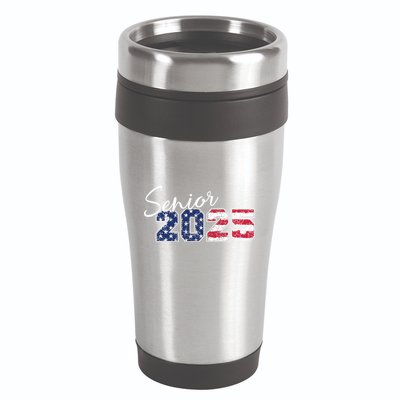Senior 2025 American Flag Usa Graduation Class Of 2025 16oz Travel Tumbler