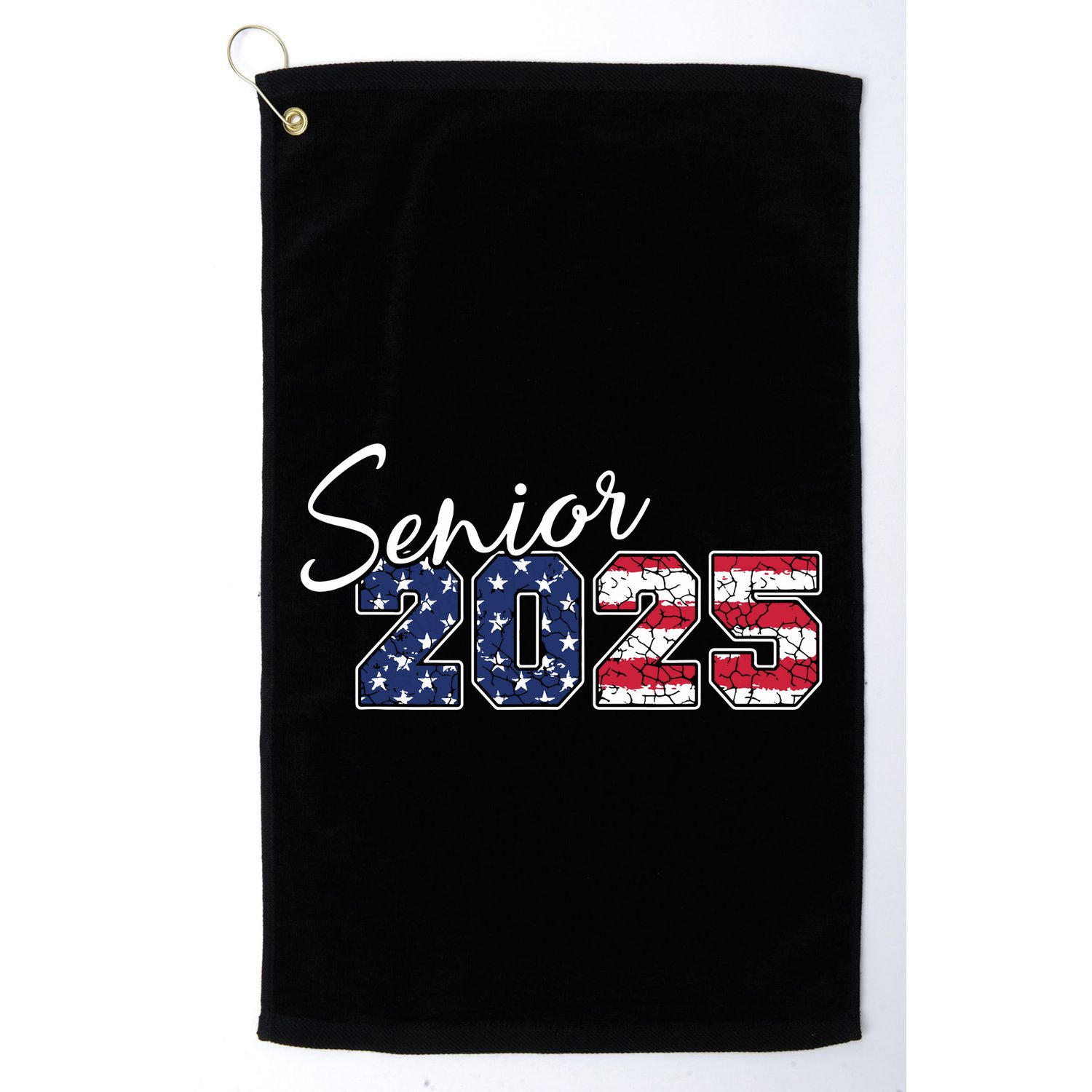 Senior 2025 American Flag Usa Graduation Class Of 2025 Golf Towel