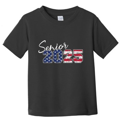 Senior 2025 American Flag Usa Graduation Class Of 2025 Toddler T-Shirt