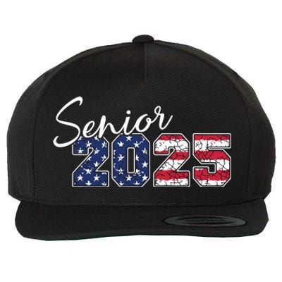 Senior 2025 American Flag Usa Graduation Class Of 2025 Wool Snapback Cap